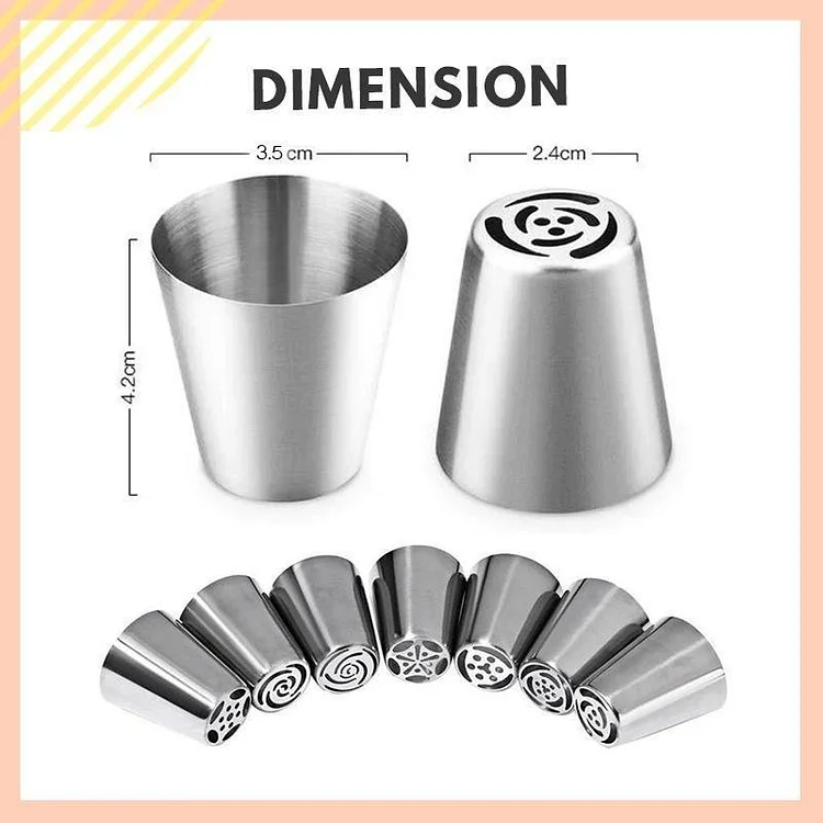 Stainless Steel Cake Decorating Nozzle Set with Piping Bag & Stand