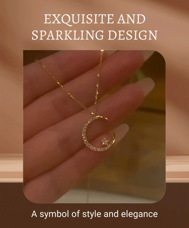 Elegant Moon and Stars Jewellery with Sparkling Light Effect
