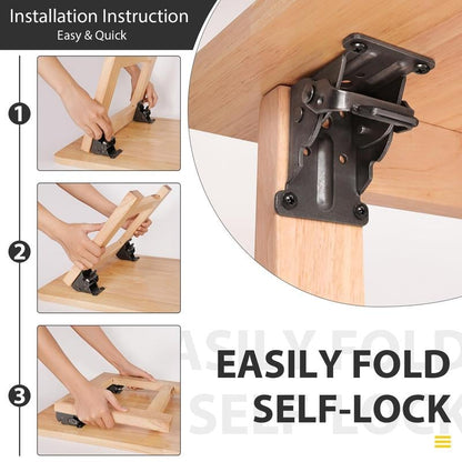 FoldClip™ – Foldable Heavy-Duty Corner Brackets with Locking Mechanism [1 + 1 Free]