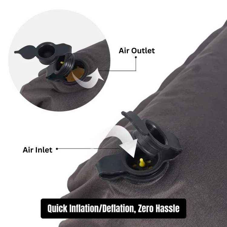 Inflatable Ergonomic Travel Neck Pillow with Dual-Valve System