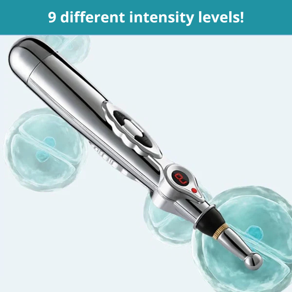 Electric Acupressure Pen with 5 Massage Heads & 9 Intensity Levels