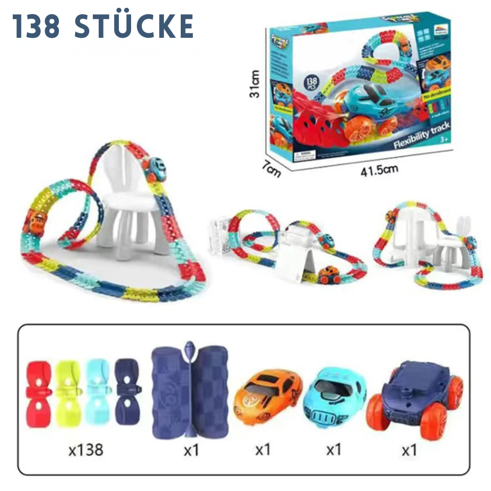 Flexible Race Track Construction Set for Kids – Bendable Track Pieces