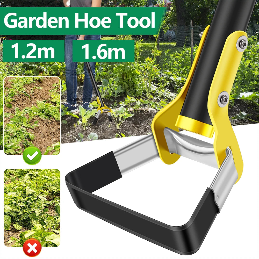 Ergonomic Stand-Up Weed Removal Hoe with Long Handle – Stainless Steel