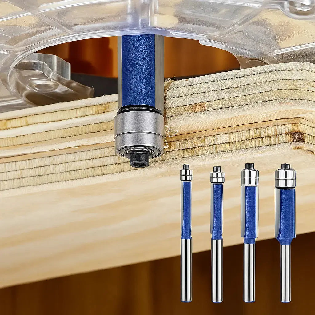 4-Piece Deburring and Polishing Tool Set for Metal, Wood & Plastic