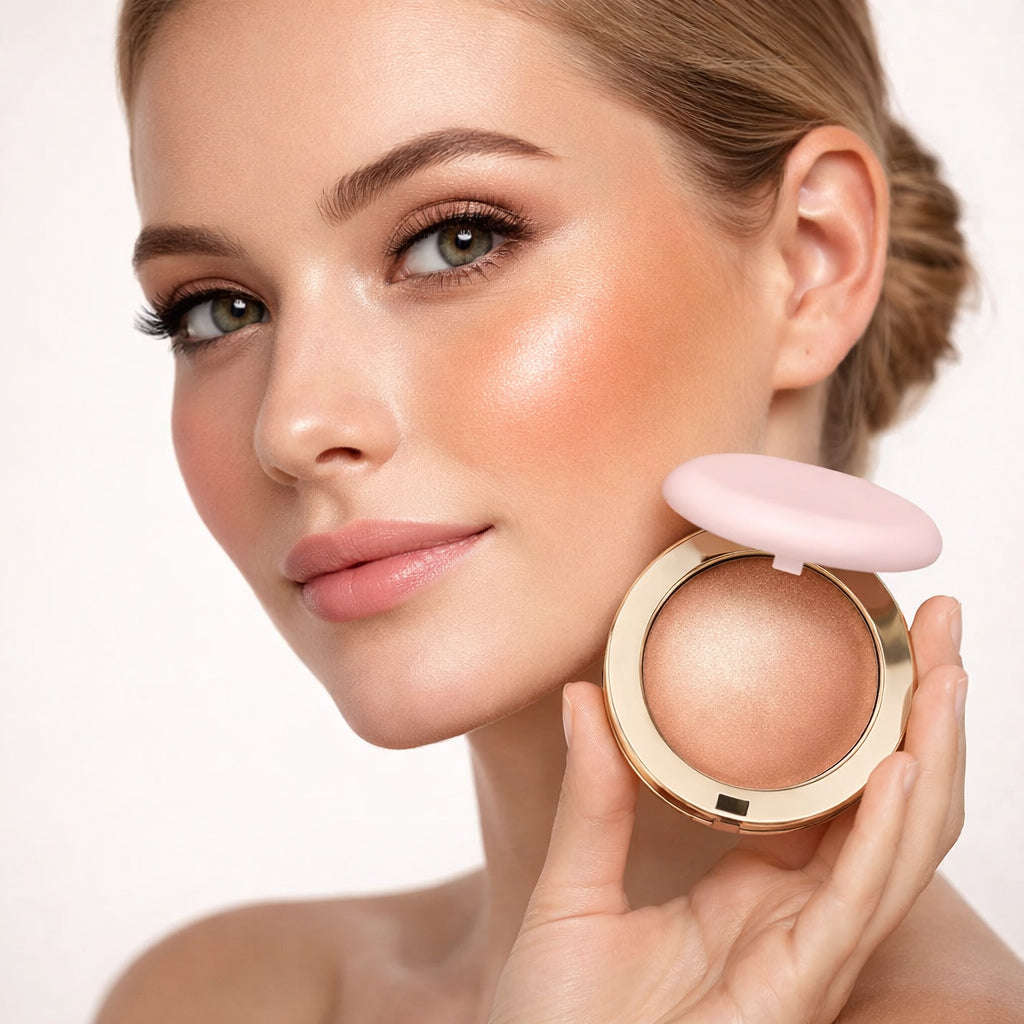 2-in-1 Blush & Highlighter Powder with Hyaluronic Acid & Mirror