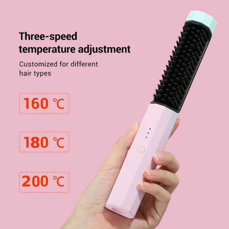 Wireless Hair Straightener with 4000mAh Battery & 3 Heat Settings