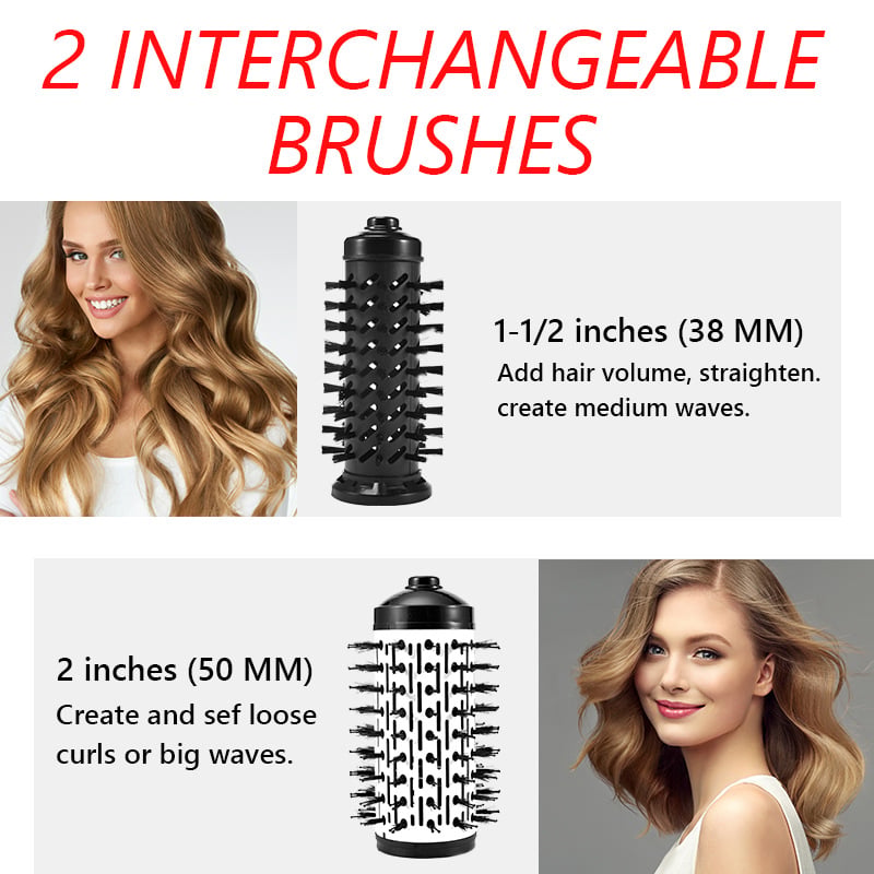 3-in-1 Rotating Hot Air-Hair Styler and Dryer | Effortless Volume & Curls | Professional Hair Styling Tool | GlamTwist Pro