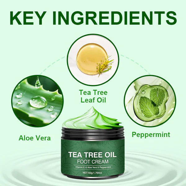 Cooling Foot Cream with Peppermint, Aloe Vera & Tea Tree Oil – 2 Pack