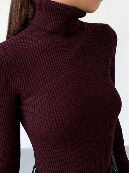 Hailey | Women’s Minimalist Slim Turtleneck Stretch Top