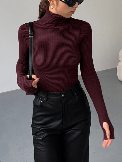 Hailey | Women’s Minimalist Slim Turtleneck Stretch Top