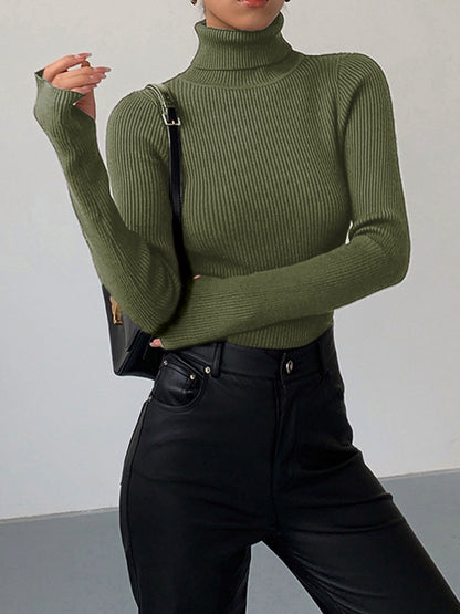 Hailey | Women’s Minimalist Slim Turtleneck Stretch Top