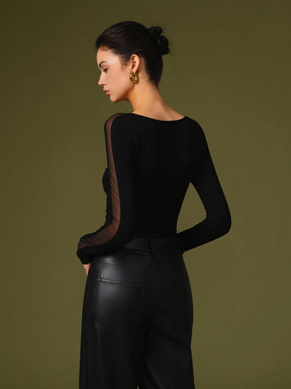 Florence | Women’s Spring Stylish Mesh Sleeve T-Shirt