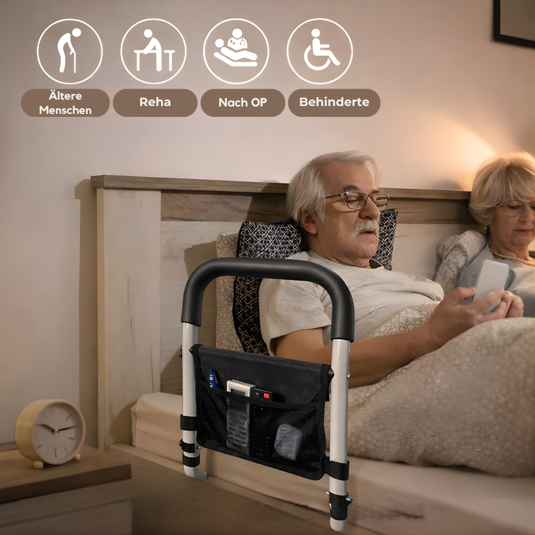 Bed Rail Assist Handle with Height Adjustment and Storage Bag