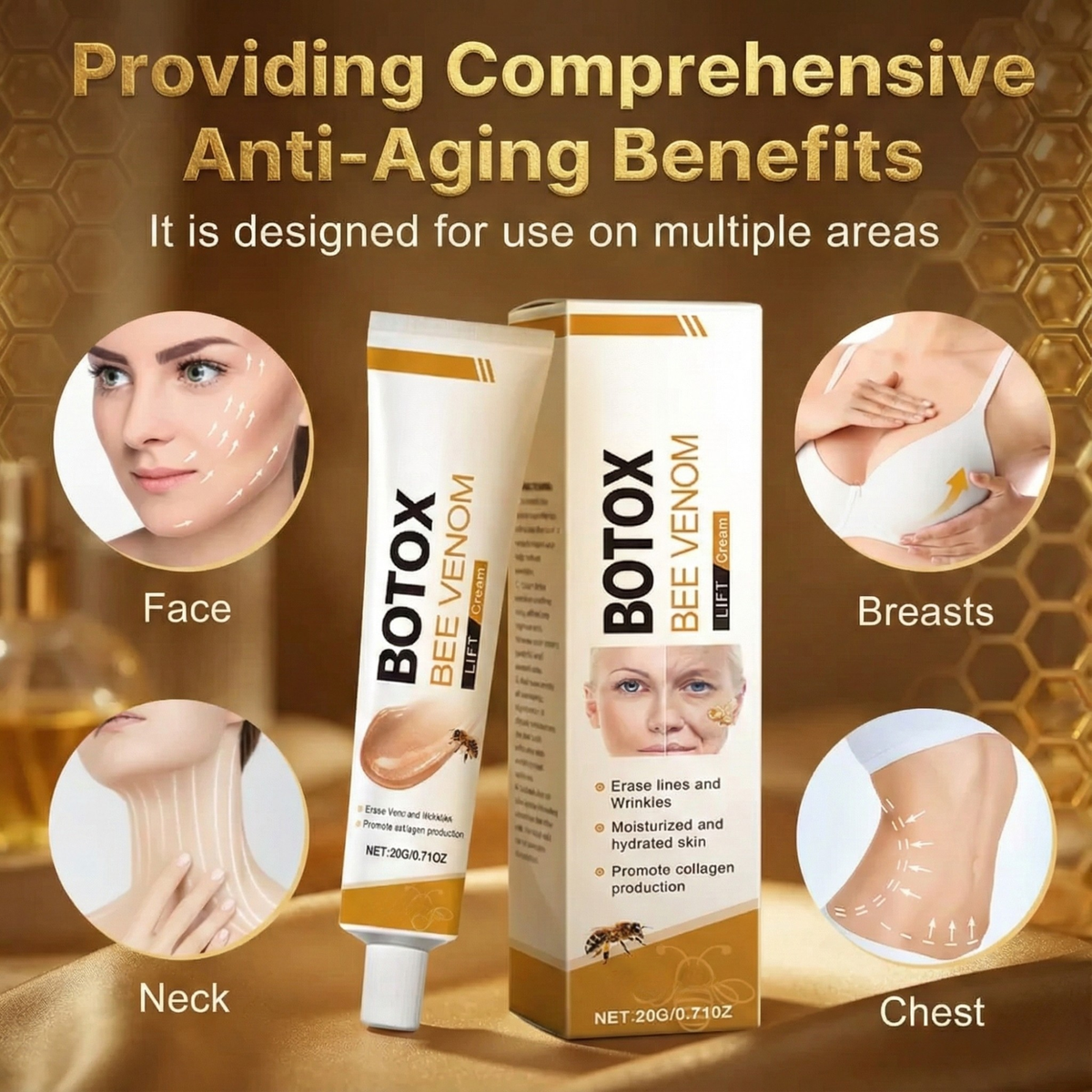 Bee Venom Face Cream for Firming and Wrinkle Smoothing – 20g