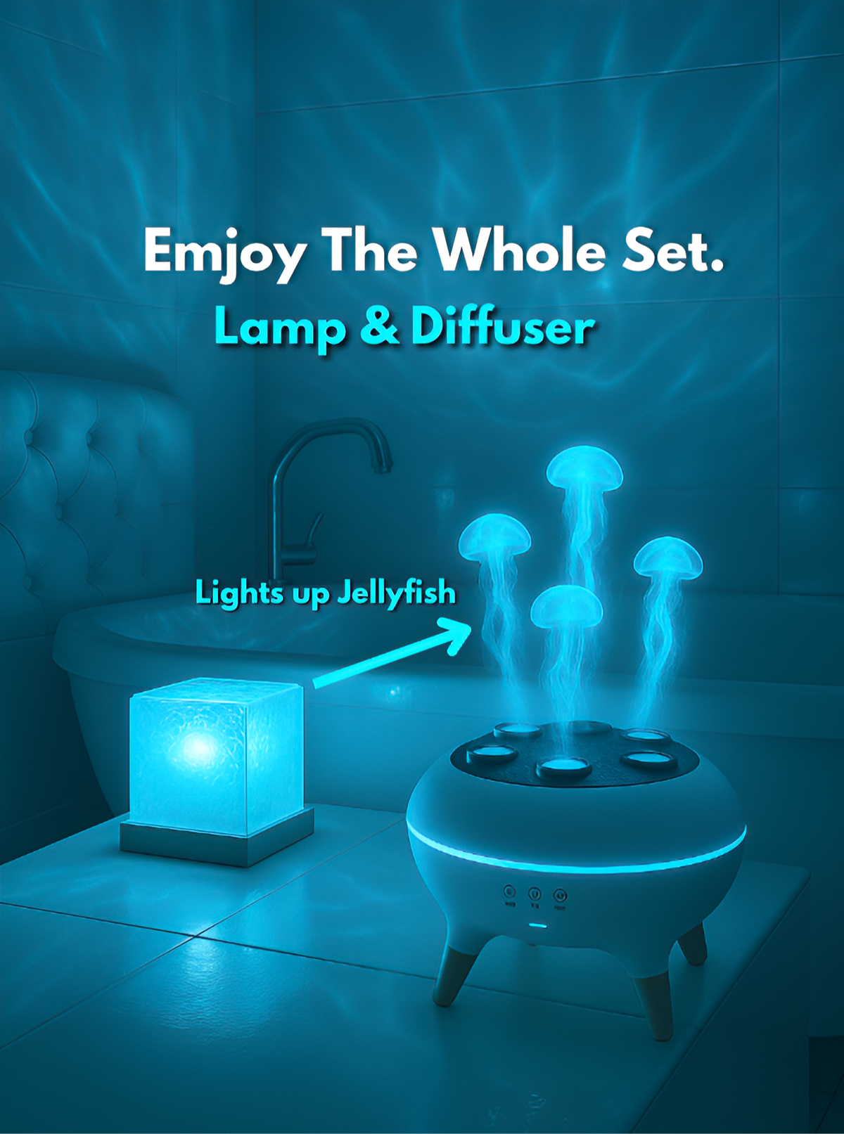 Ultrasonic Aroma Diffuser with Jellyfish Mist Effect & Ambient Light
