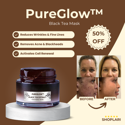 Black Tea Face Mask | Deep Pore Cleansing | Antioxidant Care | PureGlow Black Tea Mask