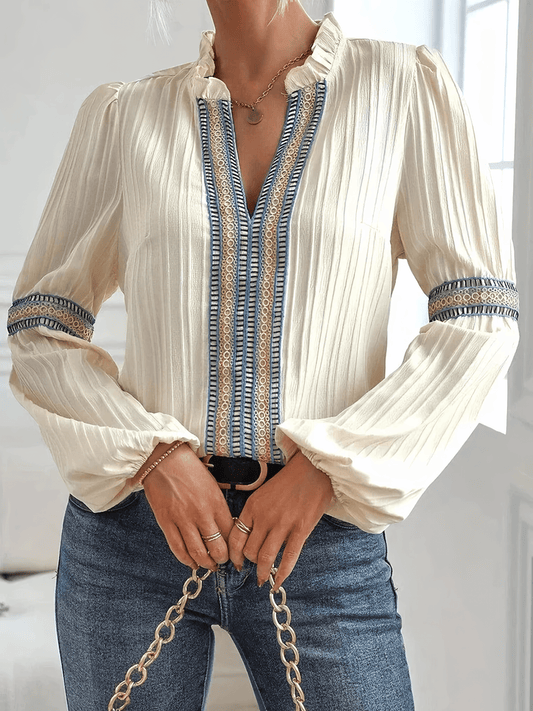 Blouse with Elegant Puff Sleeves for Women