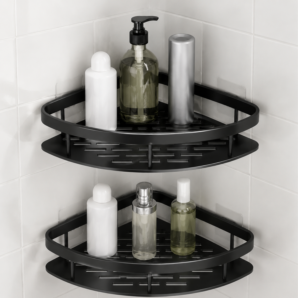 Shower Corner Shelf Without Drilling – Self-Adhesive Shower Caddy Aluminum