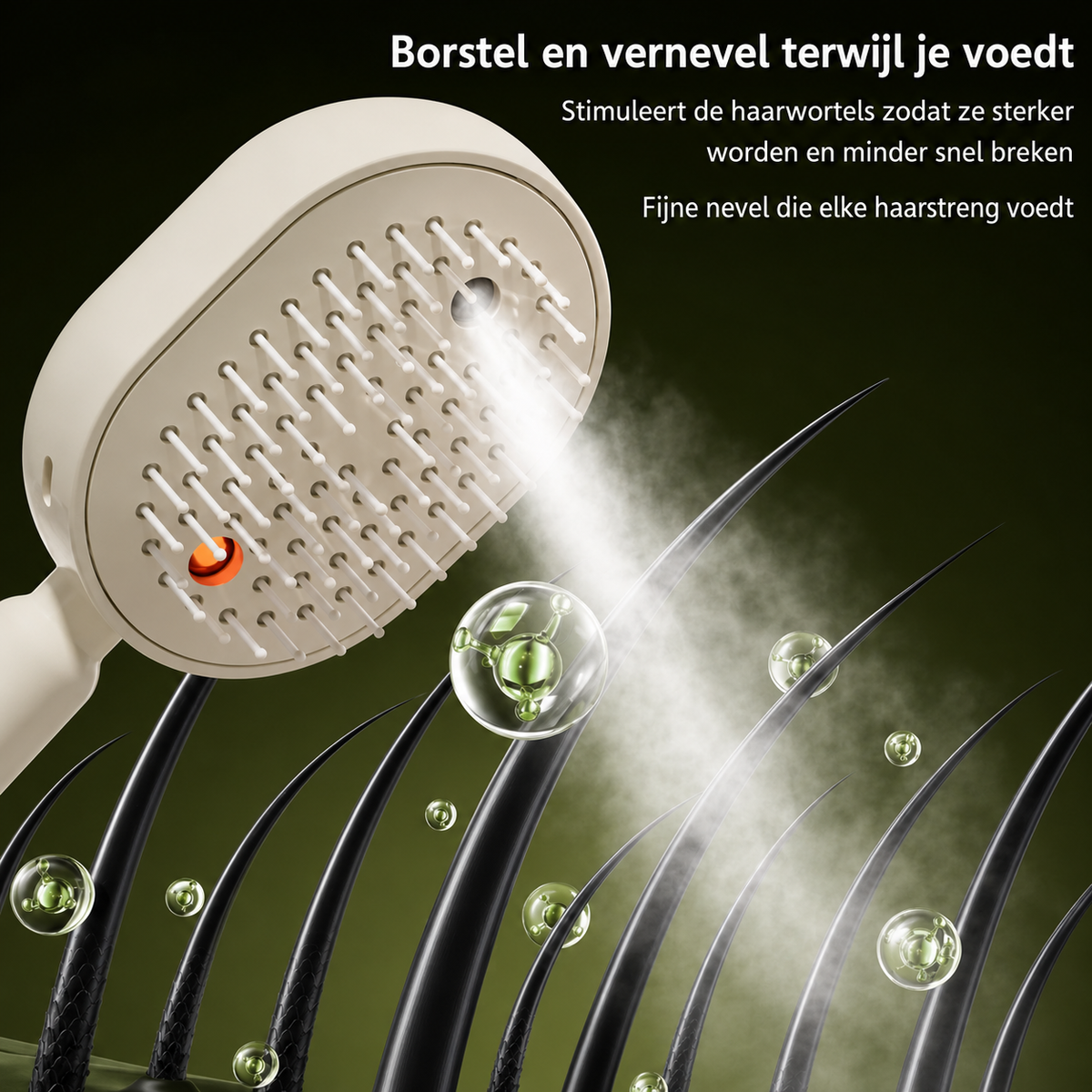 Cordless Spray Hair Brush with Mist Function for Detangling and Styling