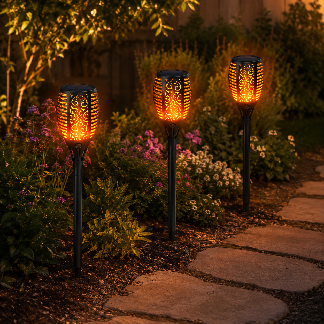SolarTorch – Warm Solar Lighting for Your Garden [50% Off]