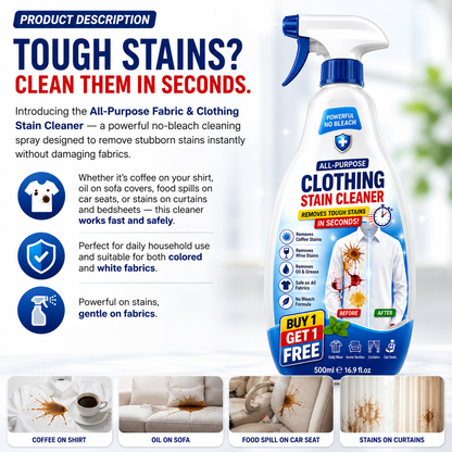 StainClean – Powerful Fabric Cleaner for Spotlessly Clean Textiles [Buy 1 Get 1 Free]