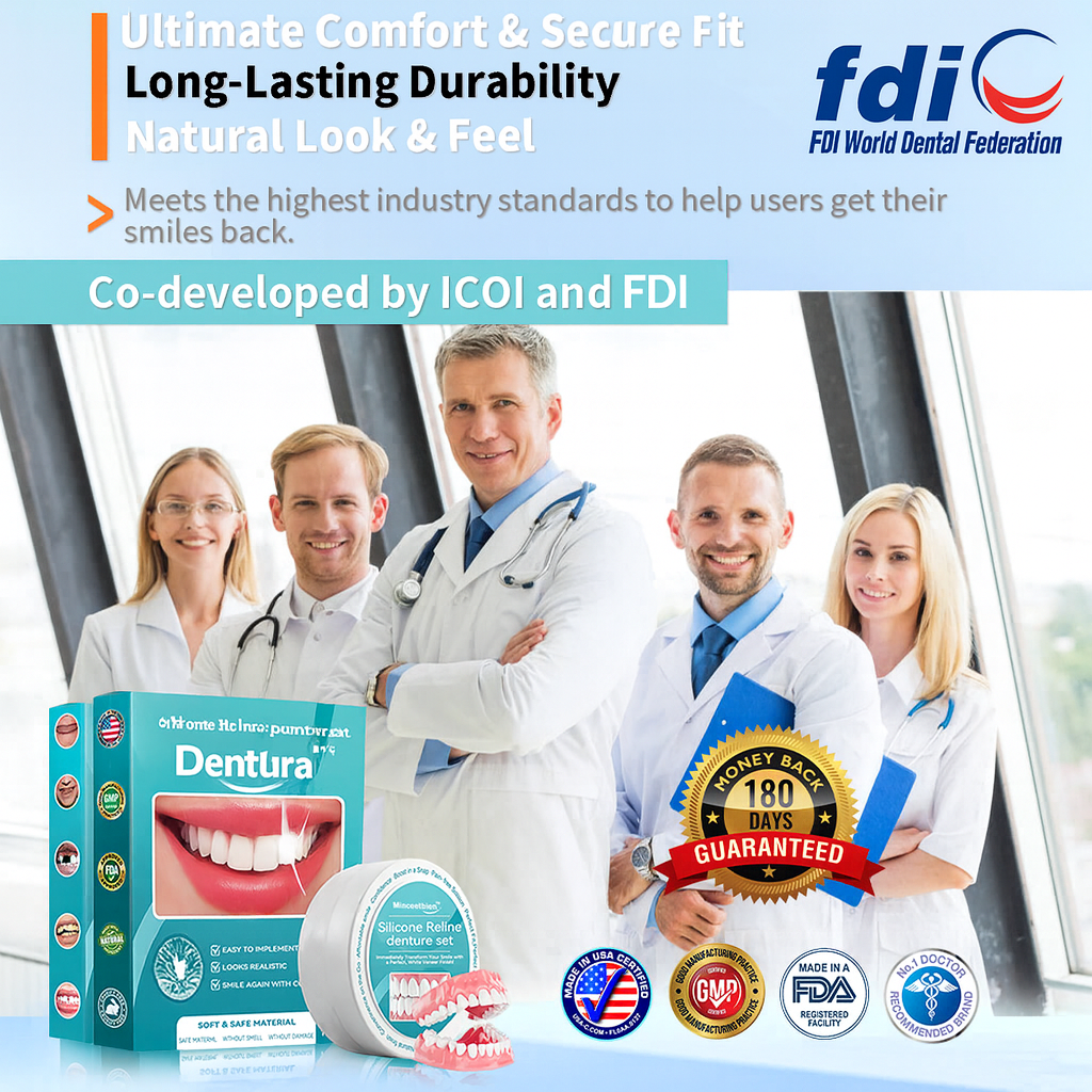 Silicone Denture Set Upper and Lower Jaw with Reline Kit