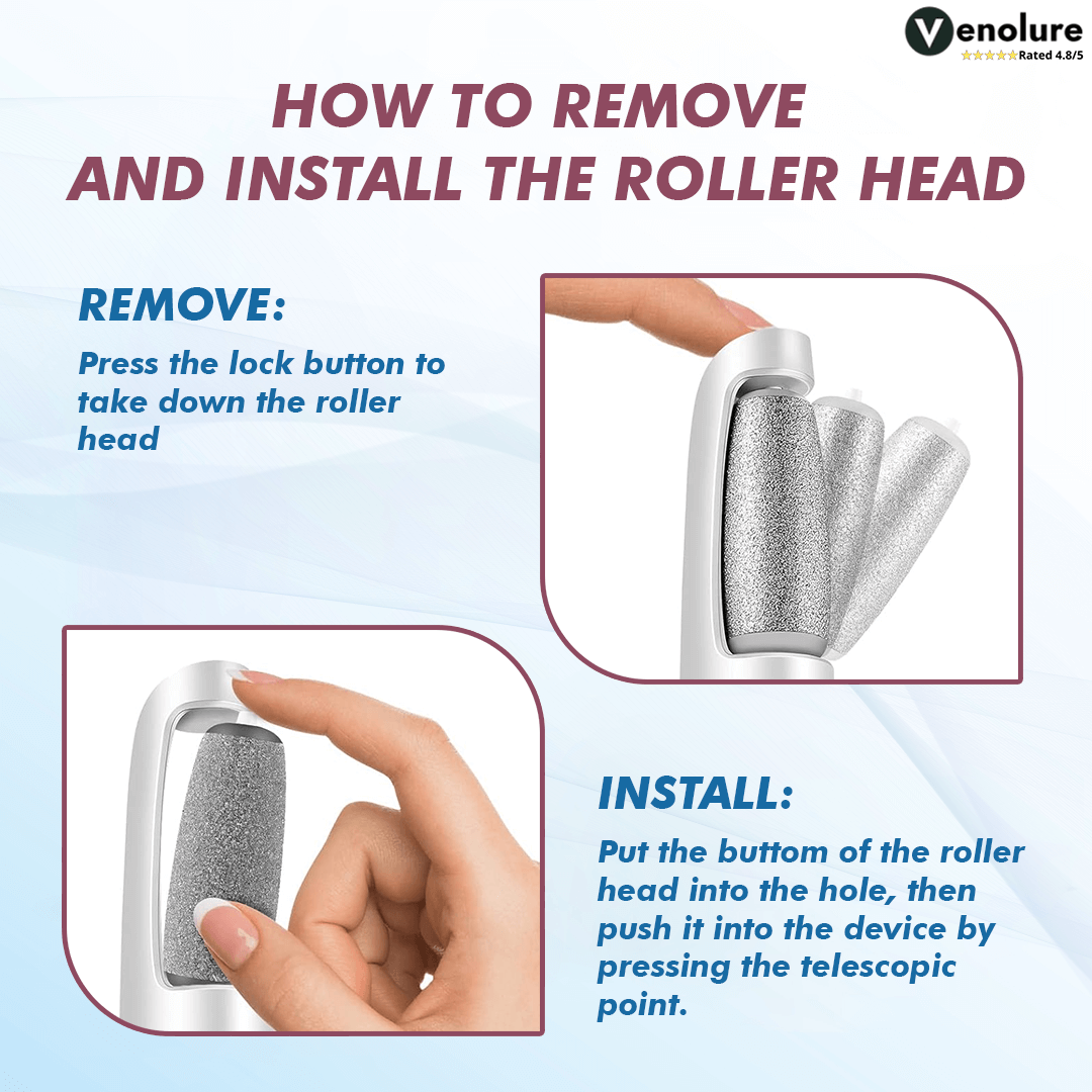 Electric Callus Remover for Feet with 3 Speed Settings & LED Light