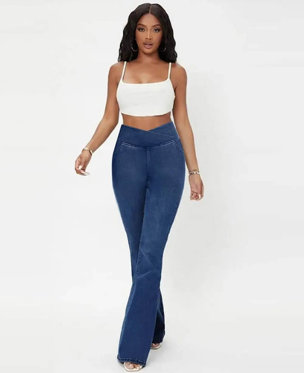 Maxim™ – Women’s High-Waist Stretch Jeans with Flattering Flare [50% Off]