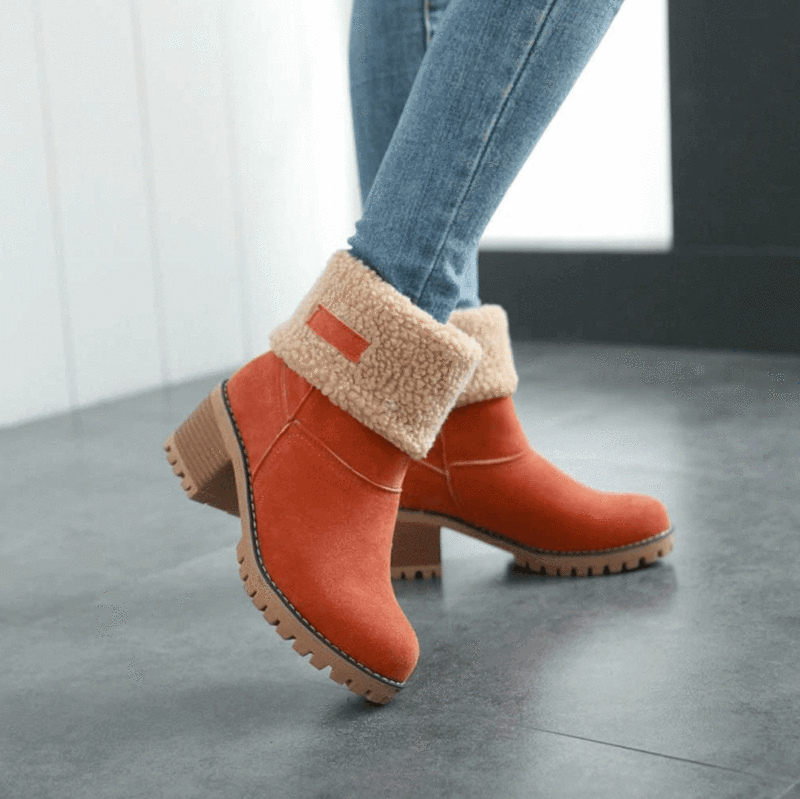 Winter Warm Women Boots Cozy Heel Fit
