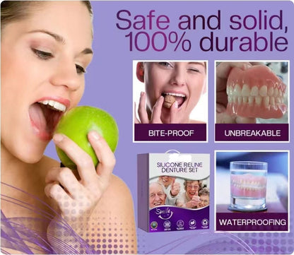 Denture Liner Set | Silicone Comfort Fit |  Upper & Lower Compatible | SmileHold