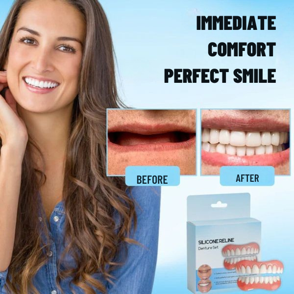 Denture Set | Instant Smile | Secure & Comfortable Fit | Silicone-Reline Denture Set