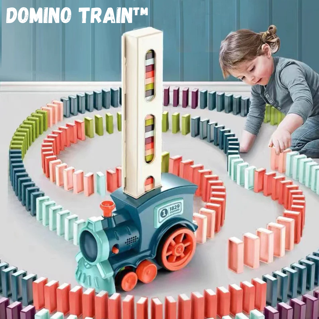Automatic Domino Laying Train Toy with Music for Kids 3+
