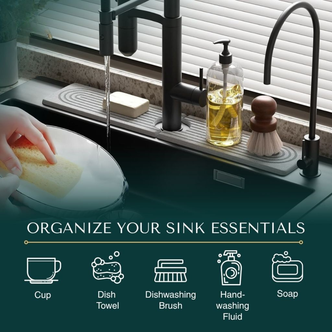 Super Absorbent Diatomaceous Earth Stone Mat for Kitchen Sink