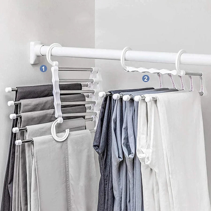 Foldable 5-in-1 Closet Hanger – Space-Saving Stainless Steel