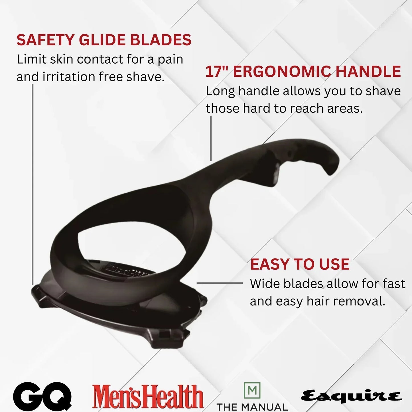 Easy Grooming Tool | Extra-Long Handle | Pain-Free Back Hair Removal |  SmoothReach