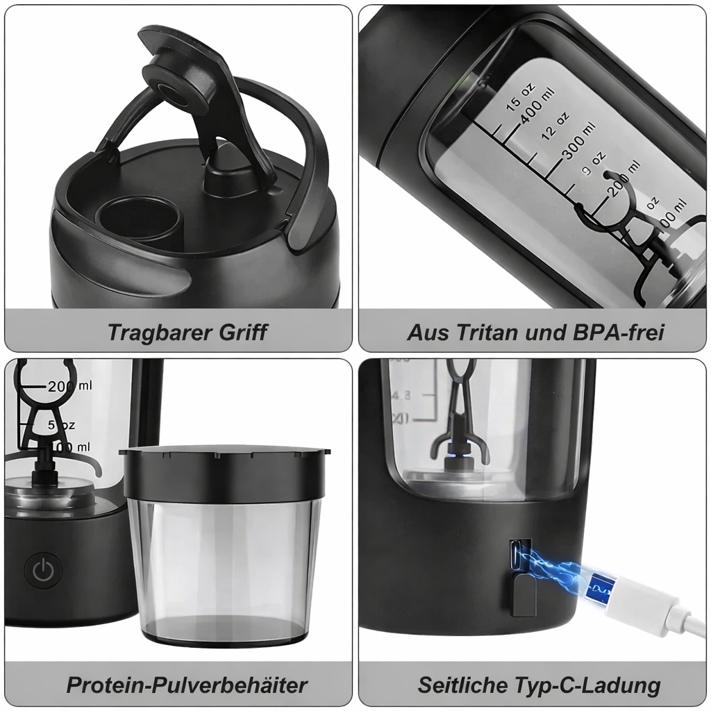 Electric Protein Shaker Bottle with Self-Mixing Motor