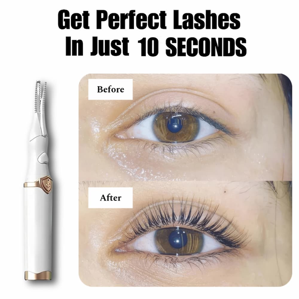 Heated Eyelash Curler with 3 Temperature Levels for Long-Lasting Lift