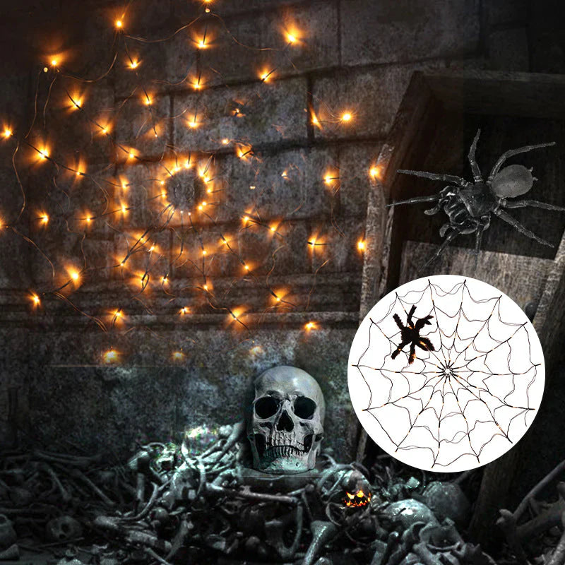 SpiderLight™ – Halloween Spider Web String Lights Decoration [50% Off]
