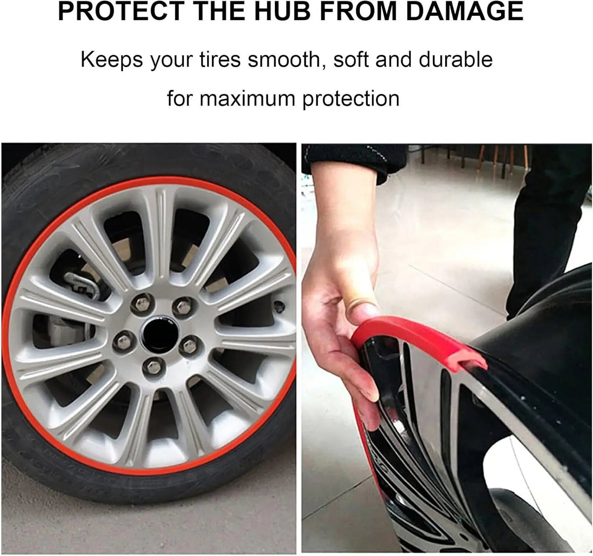 Wheel Rim Protector Strips – Self-Adhesive TPU Curb Guard Set for 4 Wheels