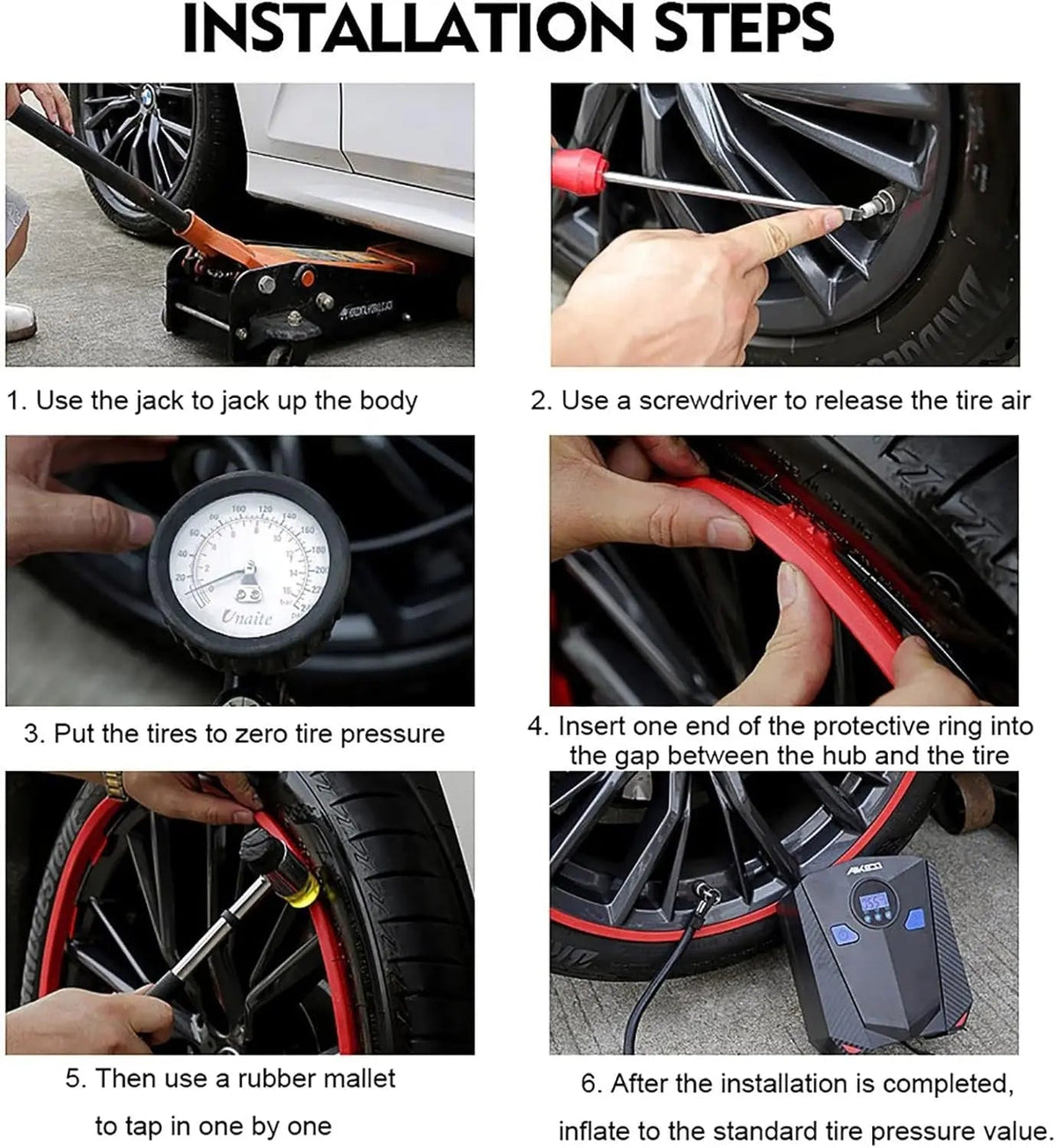 Wheel Rim Protector Strips – Self-Adhesive TPU Curb Guard Set for 4 Wheels