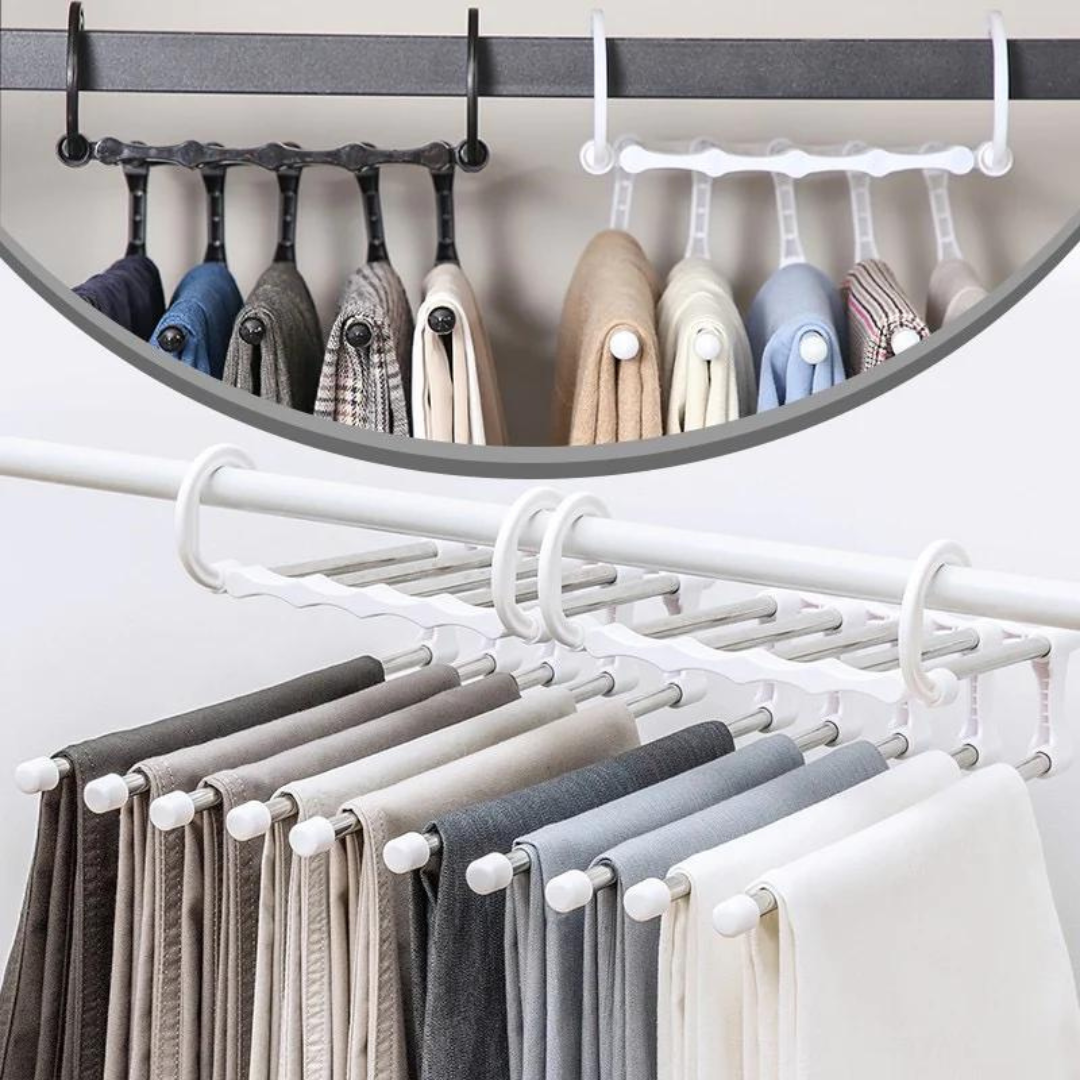 Foldable 5-in-1 Closet Hanger – Space-Saving Stainless Steel