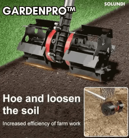 Garden Soil Loosener with Leverage Wheel System for Effortless Digging