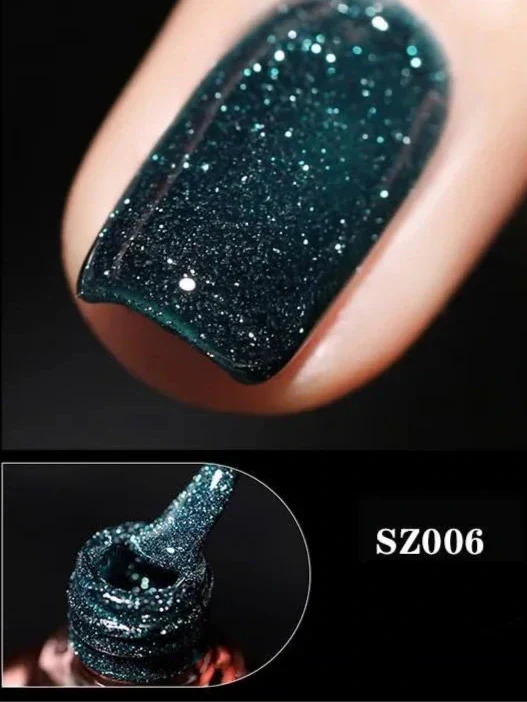 Gel Nail Polish | High-Gloss Sparkle Finish | Long-Lasting Wear | Sparkle & Shine Gel Polish