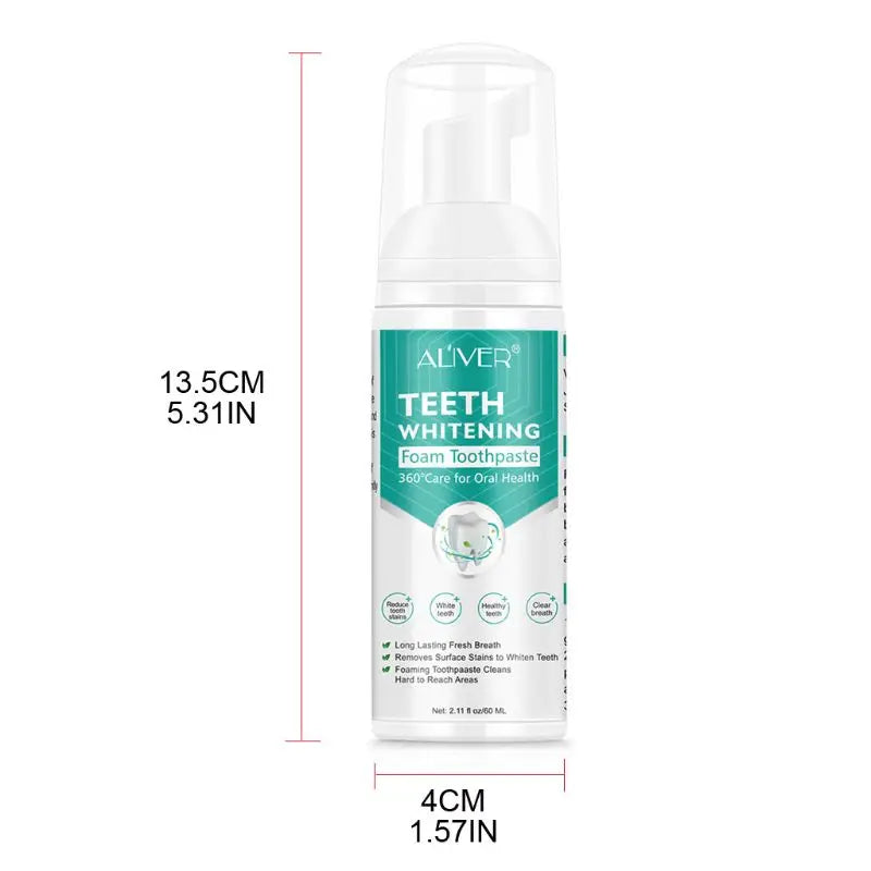 Teeth Whitening Foam Toothpaste – Gentle Stain Removal for Brighter Teeth