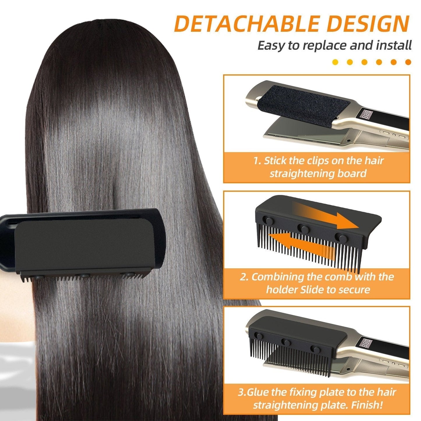 Hair Straightener Comb | Heat Resistant | One-Handed Styling Tool | StyleMate