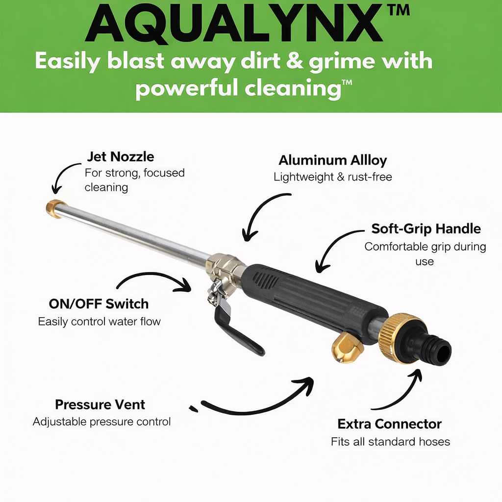 AquaLynx™ – High-pressure cleaner with powerful jet and adjustable nozzle [50% off]