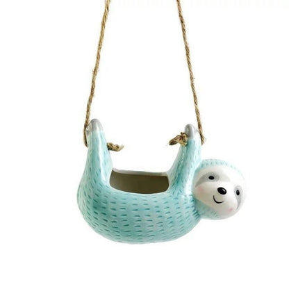 SlotBloom – Handcrafted Sloth Design Flower Pot [50% Off]