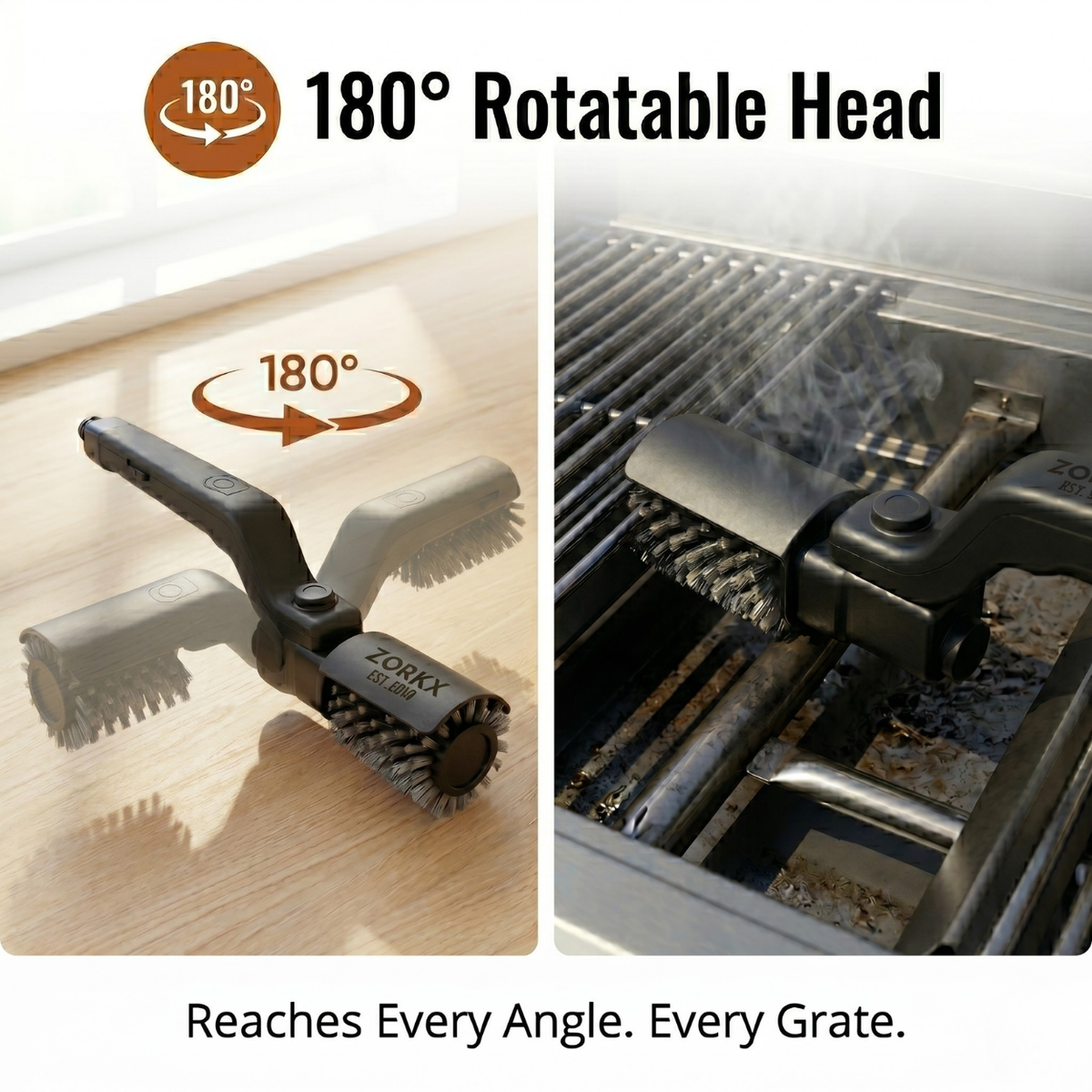 Motorized Grill Grate Cleaner – Bristle-Free Deep Clean in Under 2 Minutes