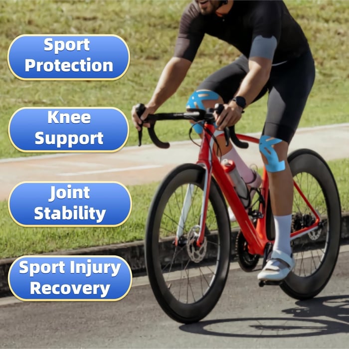 Knee Support Tape | Pre-Cut Kinesiology Design | Strong Elastic Support | Flexify