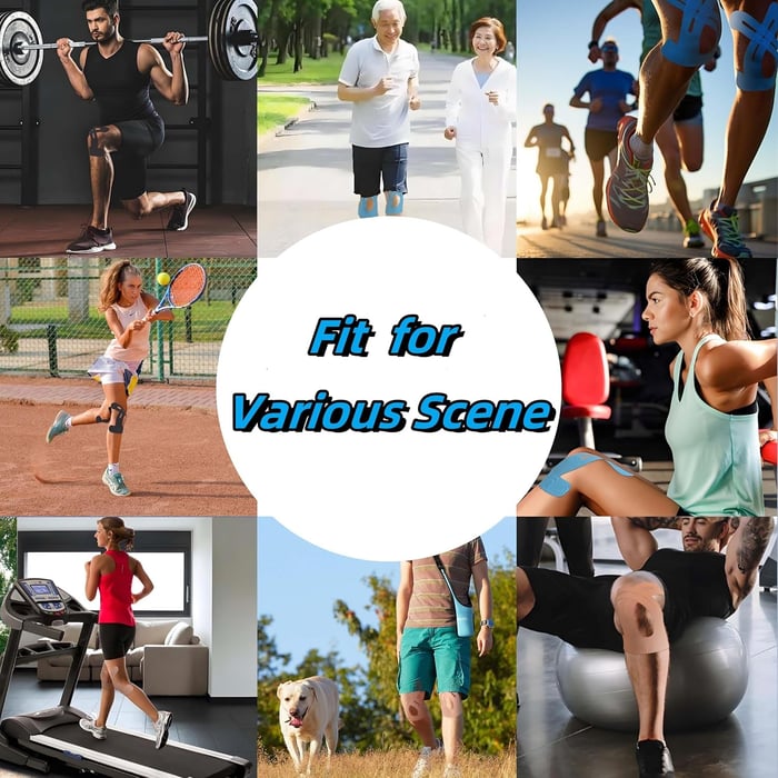 Knee Support Tape | Pre-Cut Kinesiology Design | Strong Elastic Support | Flexify